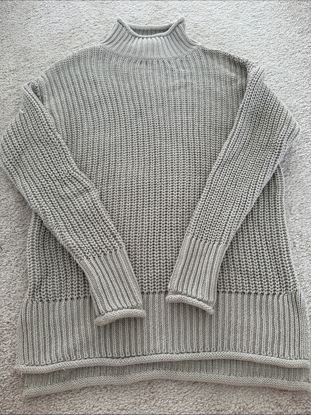 Haven Well Within Organic Cotton Classic Light Gray Turtleneck Knit Sweater